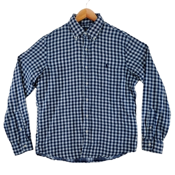 Ralph Lauren Other - Ralph Lauren Shirt Mens M Blue Gray Gingham Check Button Down Classic Fit Cotton